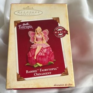 NRFB 2005 Barbie Fairytopia Hallmark Ornament featuring magic light